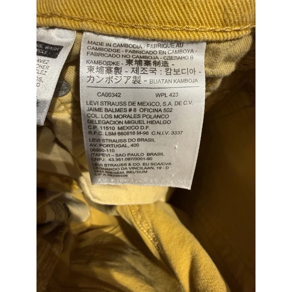 Levis 514 Jeans‎ Mens 30x32 Mustard Yellow Straight Fit Denim Rodeo Ranch Farm